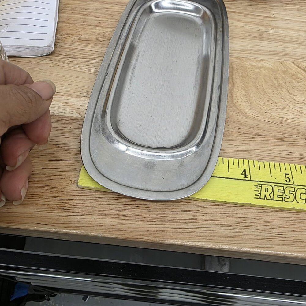 Butter Dish Stainless Steel MCM Wood Handle Dolphin Vintage - Picture 5 of 7